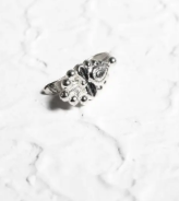 Simulated Ruby Oxidized Silver Ring