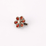 Simulated Ruby Oxidized Silver Ring