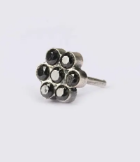 Simulated Ruby Oxidized Silver Nose Pin