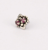 Simulated Ruby Oxidized Silver Nose Pin