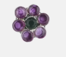Simulated Stone Studded Silver Clip Nose Pin