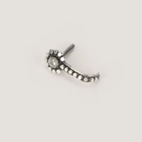 Simulated Stone Studded Silver Clip Nose Pin