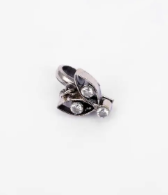 Simulated Stone Studded Silver Clip Nose Pin