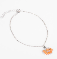 Simulated Stone Studded Silver Ankle