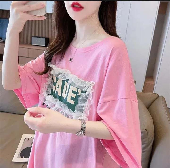 Trendy Stylish Fashion tops ladies short sleeve casual t-shirt for grail