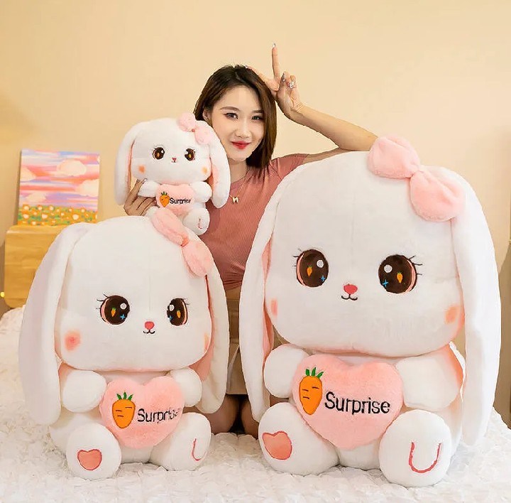Long Ear Rabbit Big Size Bunny Dolls Stuffed Soft Animal Toys whithe 12 Inch