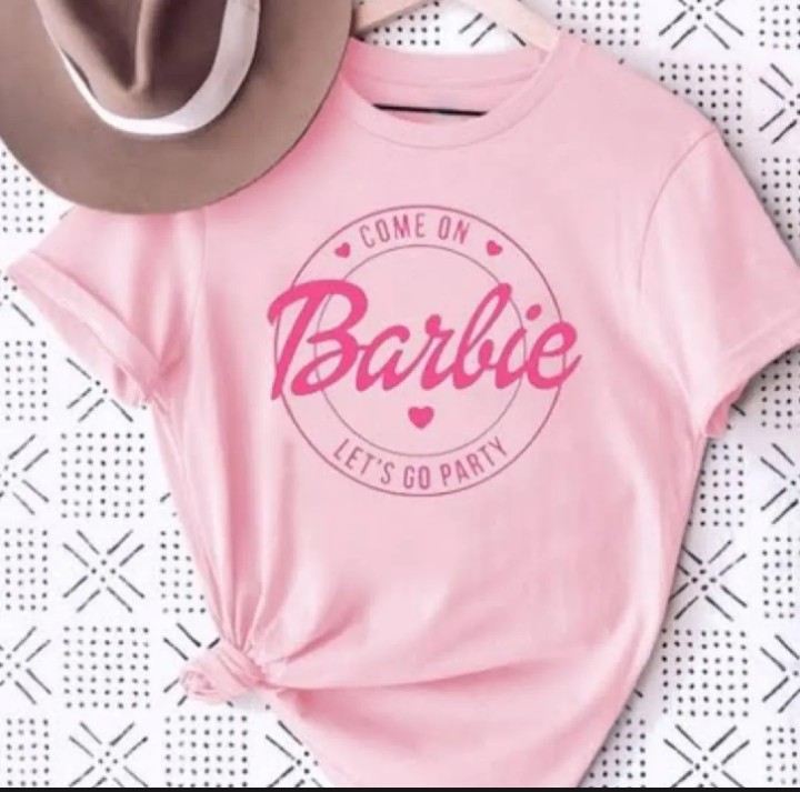 Half Sleeve Chinese Microfibre Barbie printed Tshirts for Women