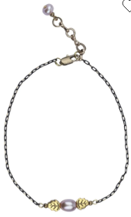 Pearl Studded Brass Anklet