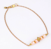 Pearl Studded Brass Anklet