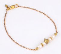 Pearl Studded Brass Anklet