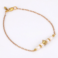 Pearl Studded Brass Anklet