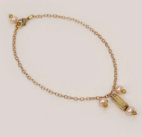 Pearl Studded Brass Anklet