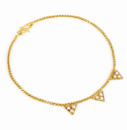 Pearl Studded Brass Anklet