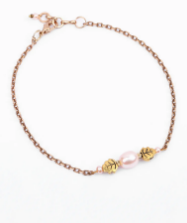 Pearl Studded Brass Anklet