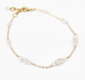 Pearl Studded Brass Anklet