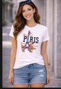 Pink & White Fashionable Tops Ladies Short Sleeve Casual Girls Print New T-Shirt For Women
