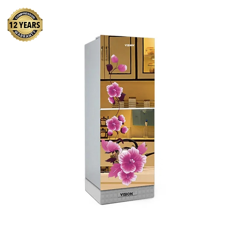 VISION Glass Door Top Mount Refrigerator RE-262 Litre Mirror Iris