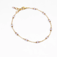 Pearl Studded Brass Anklet