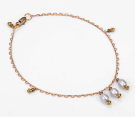 Pearl and Beads Studded Brass Anklet