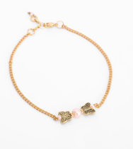 Pearl and Beads Studded Brass Anklet