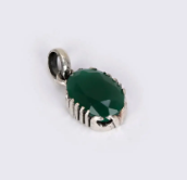 Simulated Emerald Oxidized Silver Locket