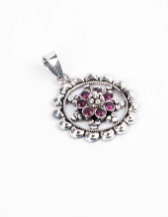 Stone Studded Oxidized Silver Locket