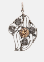 Simulated Emerald Oxidized Silver Locket