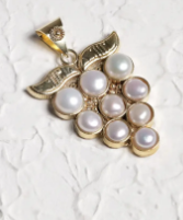 Pearl Studded Brass Locket