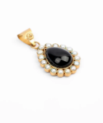 Pearl and Simulated Stone Brass Locket
