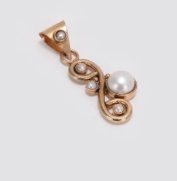 Pearl Studded Brass Locket