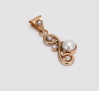 Pearl Studded Brass Locket