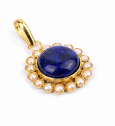 Pearl Studded Brass Locket