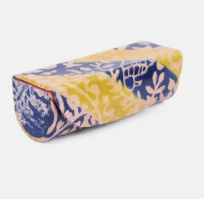 Yellow Batik Printed Leather Lipstick Case