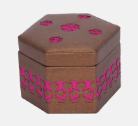 Metallic Brown Faux Leather Bangle Box