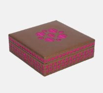 Metallic Brown Faux Leather Jewellery Box