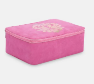 Peach Printed Velvet Jewellery Box
