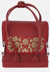 Red Erri Embroidered Leather Jewellery Box