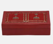 Red Erri Embroidered Leather Jewellery Box