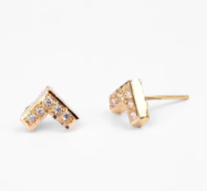 Simulated Stone Gold Arrow Earring