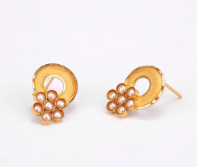 Pearl Studded Gold Earrings