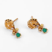 Simulated Stone Gold Earring