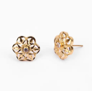 Simulated Stone Gold Earring