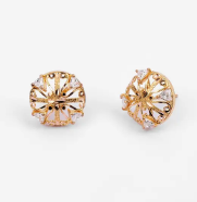 Simulated Stone Gold Earring