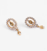 Simulated Stone Gold Earring