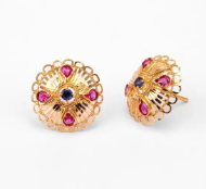 Simulated Stone Gold Earring