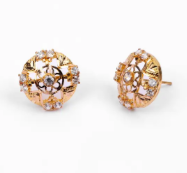 Simulated Stone Gold Earring