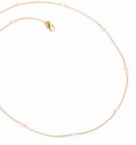 White Pearl Gold Necklace