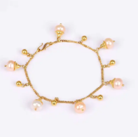 Pearl Studded Gold Bracelet