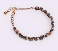 Simulated Stone Studded Oxidized Gold Bracelet