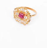 Simulated Stone Gold Ring